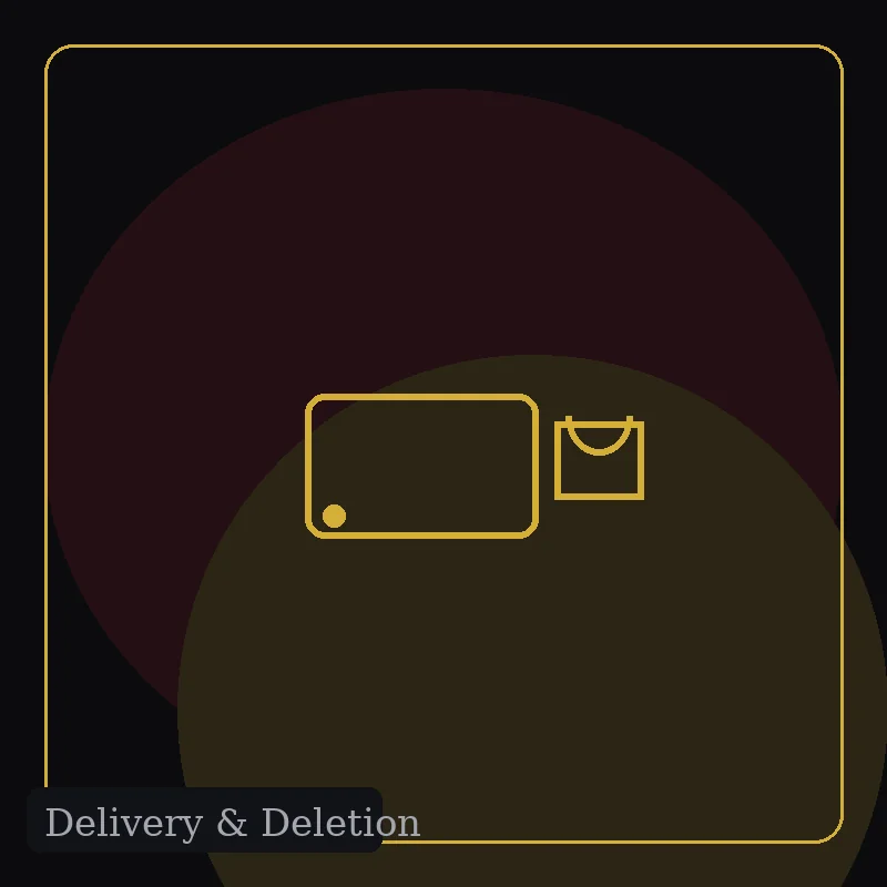 Encrypted delivery and deletion: hard drive with lock