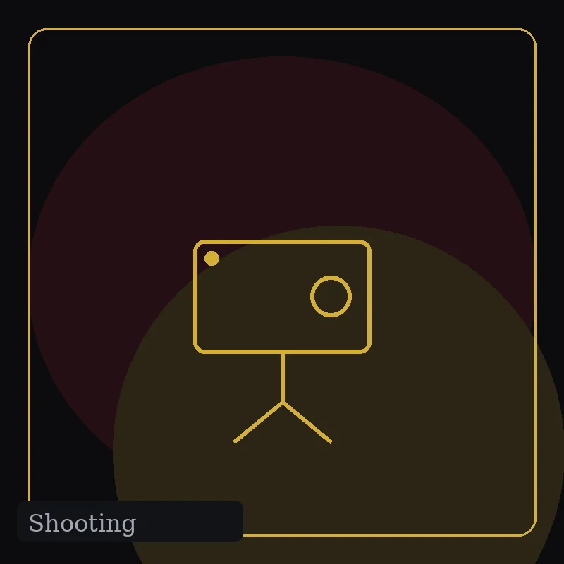 Shooting scene with camera on stand