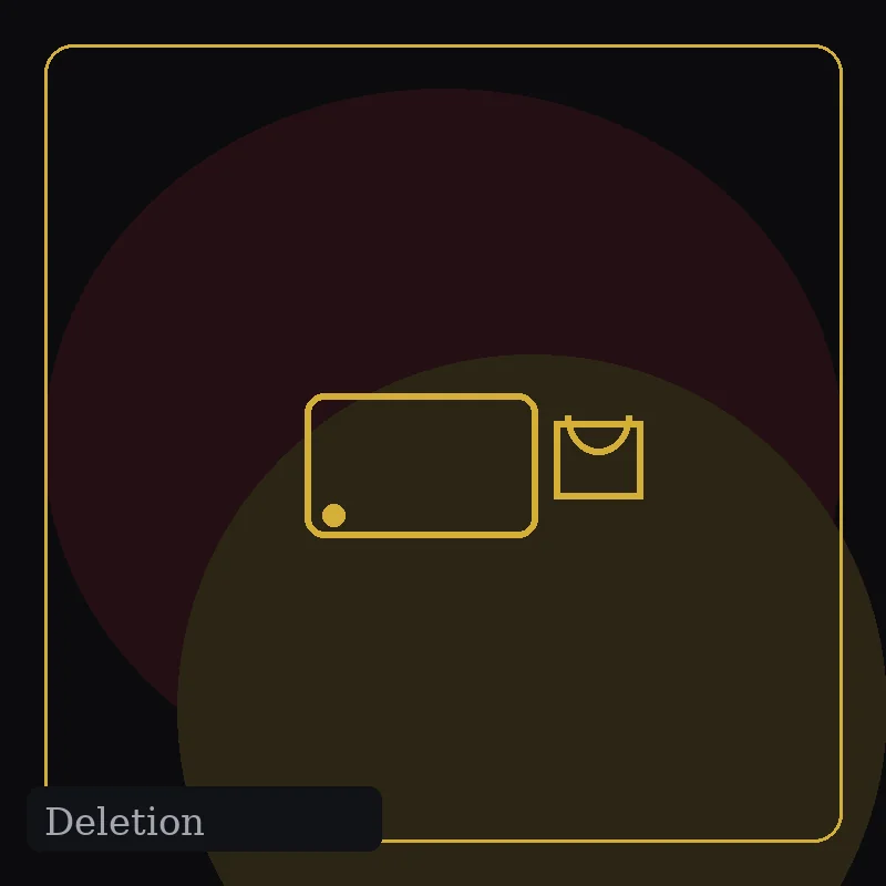 Deletion: external drive with padlock